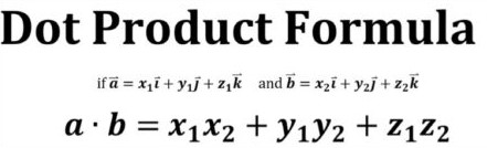 dot product of vectors
