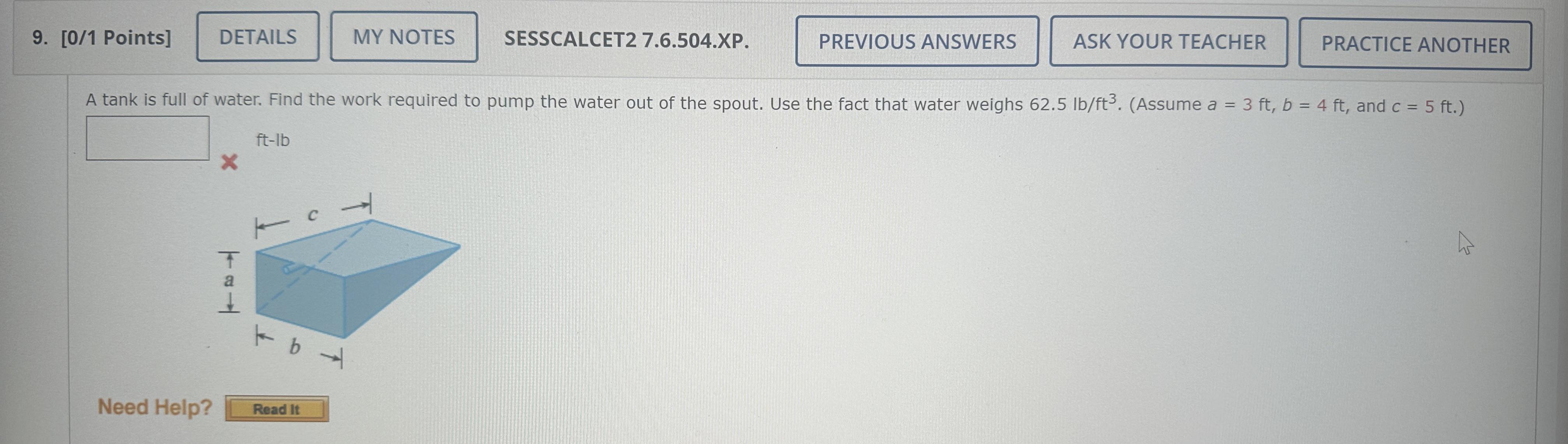 A tank is full of water. find the work required to pump the water out of the spo | Doubtlet.com