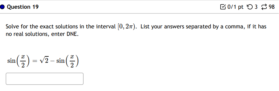 Solve for the exact solutions in the interval [0, 2\pi]. list your answers sep | Doubtlet.com