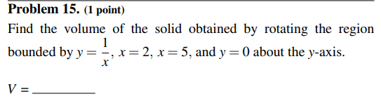 Find the volume of the solid obtained by rotating the region bounded by $y = \fr | Doubtlet.com