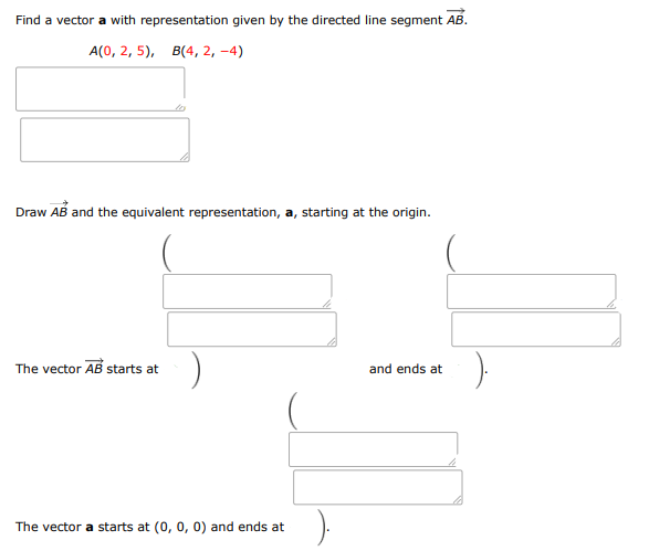 Find a vector \mathbf{a} with representation given by the directed line se | Doubtlet.com