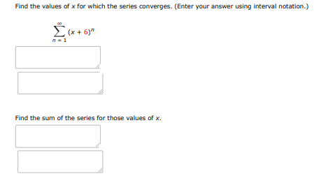 Find the values of x for which the series converges. (enter your answer using  | Doubtlet.com
