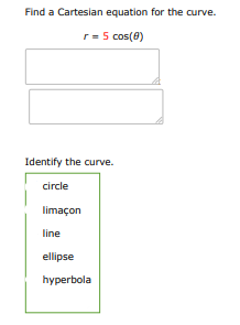 Find a cartesian equation for the curve:
| Doubtlet.com