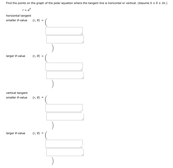 Find the points on the graph of the polar equation where the tangent line is hor | Doubtlet.com