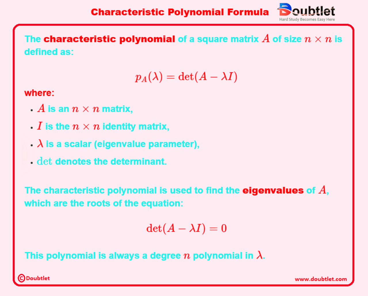 Characteristic-Polynomial-Formula